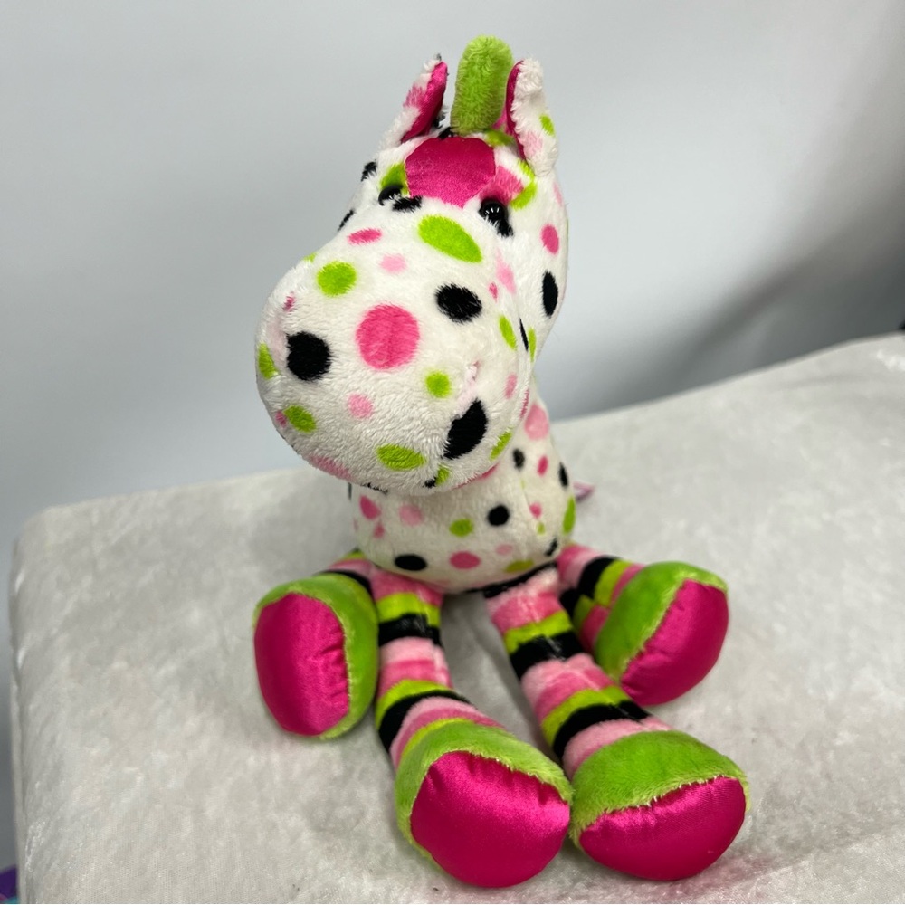 Douglas Colorful Polka Dot Plush stuffed animal Toy pink horse